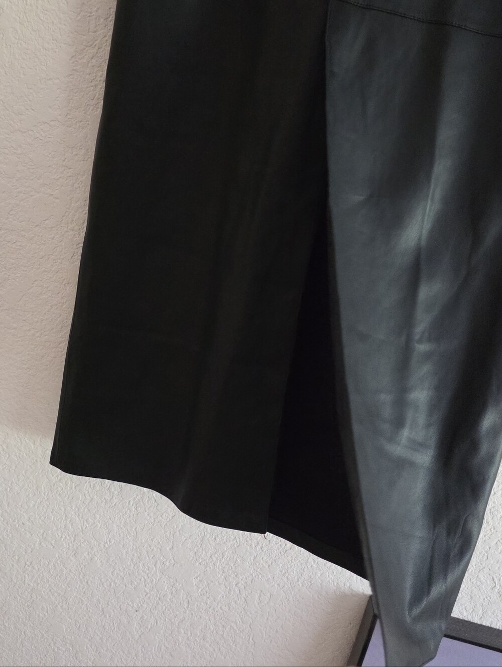 Zara Faux Leather Midi Black Skirt L - Picture 9 of 10
